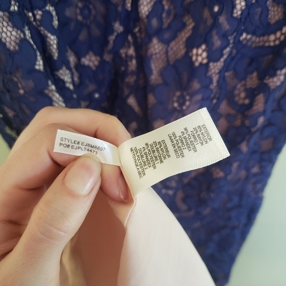 Eliza J Lace Midi Sheath Dress Navy Size 2 - Picture 12 of 12